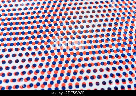 3D red and blue dots pattern overlapping on white background Stock Photo