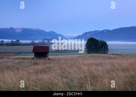 geography / travel, Germany, Bavaria, Murnau at Staffelsee, Murnauer Moos with Ester Mountains, Wetter, Additional-Rights-Clearance-Info-Not-Available Stock Photo