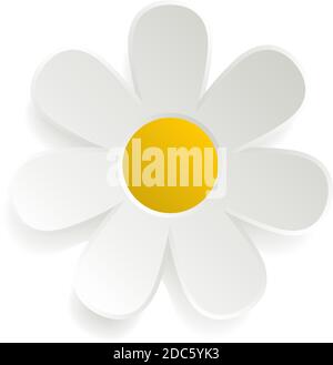 Vector illustration that simulates the cut out paper style of a daisy. Stock Vector