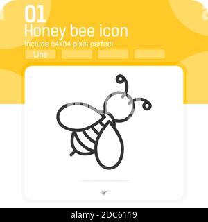 honey bee vector icon with lineal style isolated on white background. Vector illustration climate related flying bug sign symbol icon concept Stock Vector