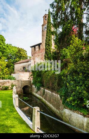 Ancient castle and historic village of Cordovado. Italy Stock Photo