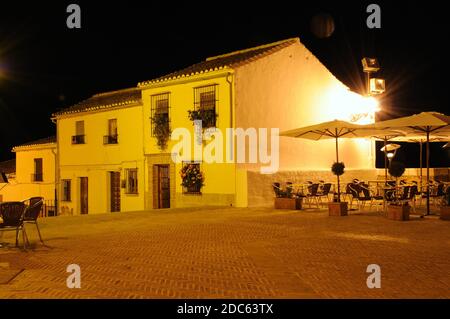 Statue of Pedro Espinosa in the Plaza de Santa Maria with a pavement cafe  and the giants arch to the rear, Antequera, Spain Stock Photo - Alamy