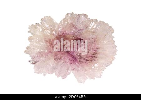 AMETHYST FLOWER STONE AGAINST WHITE BACKGROUND Stock Photo