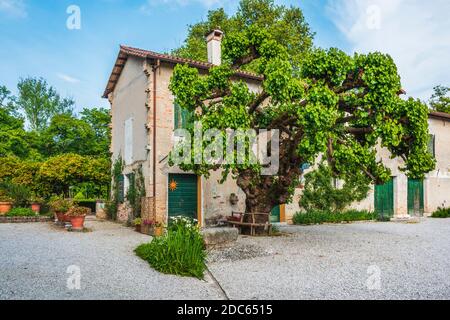 Ancient castle and historic village of Cordovado. Italy Stock Photo