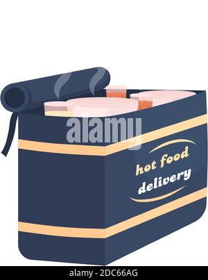 Hot food delivery bag flat color vector item Stock Vector