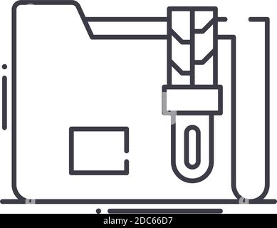 Data compression icon, linear isolated illustration, thin line vector, web design sign, outline concept symbol with editable stroke on white Stock Vector