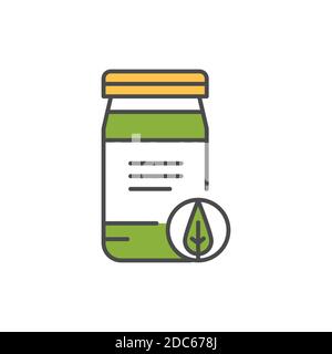 Matcha tea powder color line icon. Pictogram for web page, mobile app, promo. Stock Vector