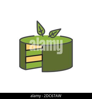 Matcha cake color line icon. Pictogram for web page, mobile app, promo. Stock Vector
