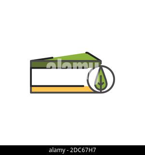 Matcha cheesecake color line icon. Pictogram for web page, mobile app, promo. Stock Vector