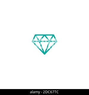Diamond, crystal or brilliant blue icon. Best, royal, vip, precious symbol. Jewel or marriage symbol. Vector illustration isolated on white Stock Vector