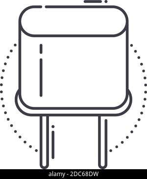 Crystal conductor icon, linear isolated illustration, thin line vector, web design sign, outline concept symbol with editable stroke on white Stock Vector