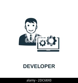 Developer icon. Simple element from agile method collection. Filled Developer icon for templates, infographics and more Stock Vector