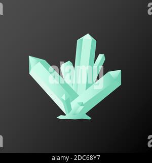 Crystal. Isolated object. Vector illustration in a flat design. Stock Vector