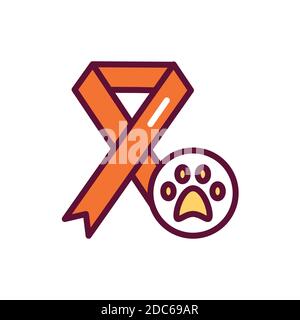 Veterinary oncology color line icon. Isolated vector element. Outline pictogram for web page, mobile app, promo. Stock Vector