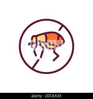 No pests color line icon. Isolated vector element. Outline pictogram for web page, mobile app, promo. Stock Vector