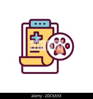 Medical clipboard color line icon. Health care, diagnostic list. Isolated vector element. Outline pictogram for web page, mobile app, promo. Stock Vector