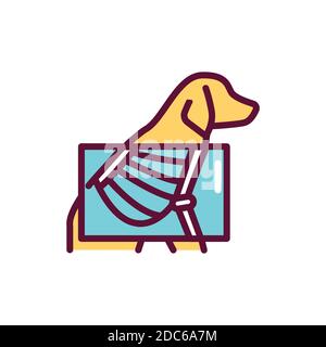 X-ray screening color line icon. Isolated vector element. Outline pictogram for web page, mobile app, promo. Stock Vector