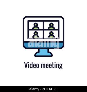 Remote work icon - work from home concept Stock Vector