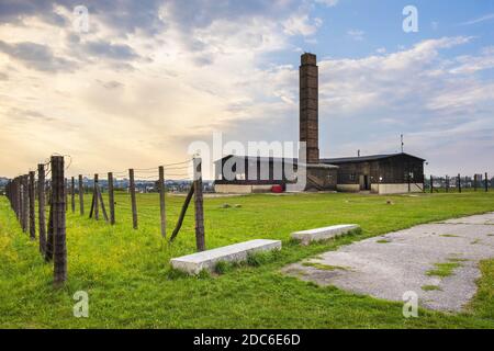 Lublin, Lubelskie / Poland - 2019/08/17: Reconstructed crematorium of Majdanek KL Lublin Nazis concentration and extermination camp - Konzentrationsla Stock Photo