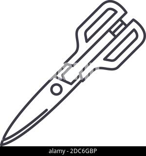 Cutters icon, linear isolated illustration, thin line vector, web design sign, outline concept symbol with editable stroke on white background. Stock Vector