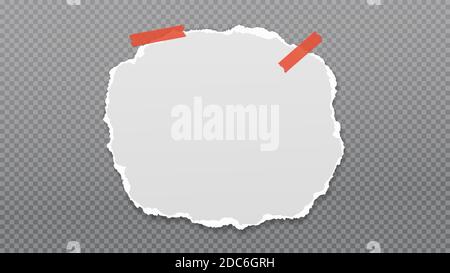 Round torn, ripped white paper with soft shadow are on dark gray background for text. Vector illustration Stock Vector
