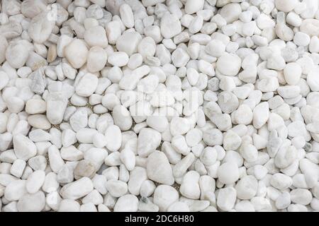 White pebbles stone texture and background Stock Photo