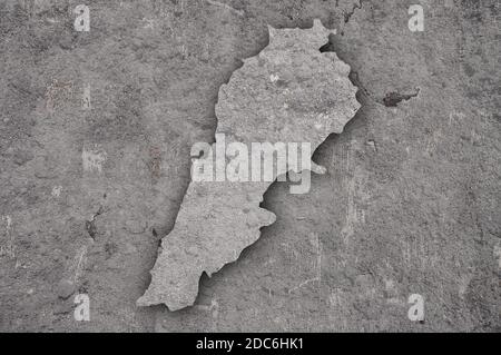 Map of Lebanon on weathered concrete Stock Photo - Alamy