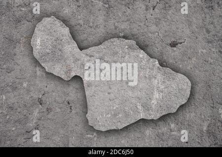 Map of Maui on weathered concrete Stock Photo - Alamy