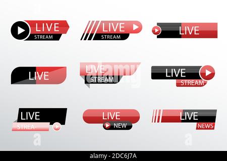 Design live streams news banners Vector illustration Stock Vector