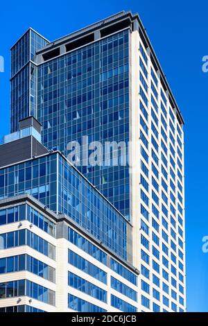 Warsaw, Mazovia / Poland - 2020/05/10: North Gate office tower building, known also as Belvedere Centrum, at 17 Bonifraterska street in Srodmiescie di Stock Photo