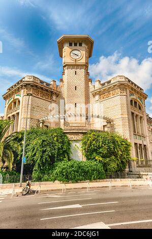 The beautiful architecture of Lycee Massena, iconic building in the city centre of Nice, Cote d'Azur, France Stock Photo