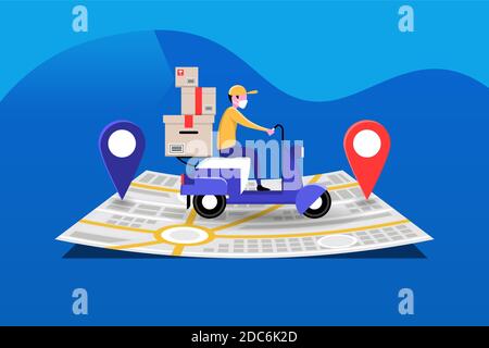 Delivery service with masks concept Vector illustration Stock Vector