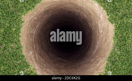 Big bottomless hole in the ground. Stock Photo