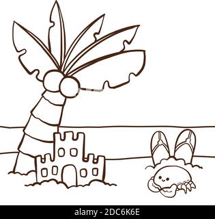 Castle Isolated Coloring Page for Kids Stock Vector Image & Art - Alamy