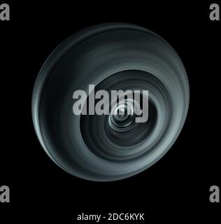 Stainless Steel Braided Round Industrial Element Isolated On Black Background Stock Photo