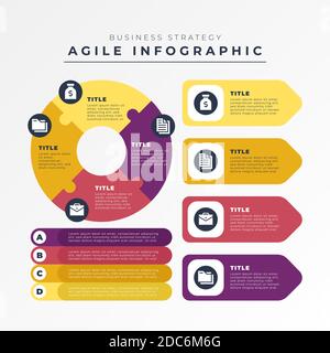 Agile infographic elements template Vector illustration Stock Vector