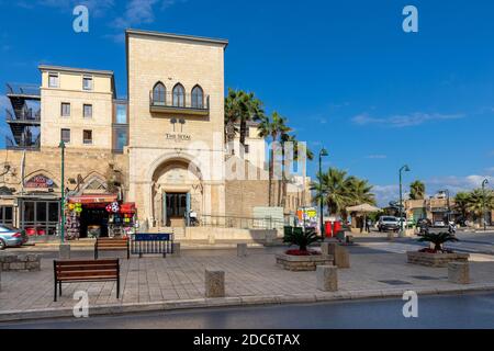 Tel Aviv Yafo, Gush Dan / Israel - 2017/10/11: Old City of Jaffa downtown with Setai resort at Yossi Carmel square Stock Photo