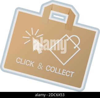 click and collect concept vector illustration, buy online and collect in local store Stock Vector