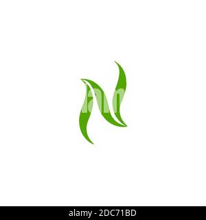 N nature logo ecology green life health care. Stock Vector