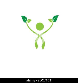 Green nutrition ecology fresh leaf logo. Stock Vector