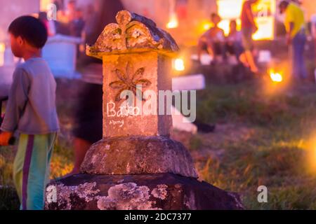 The panag-apoy ritual celebration in Sagada, Philippines Stock Photo