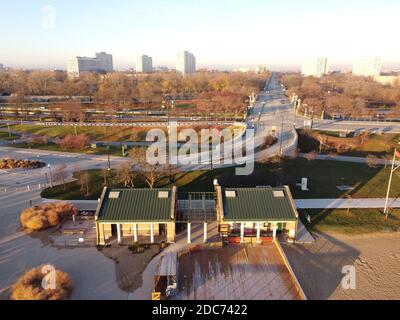 Aerial Views of Loyola Chicago campus Stock Photo