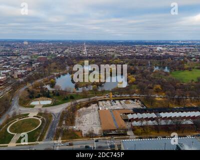 Aerial Views of Loyola Chicago campus Stock Photo