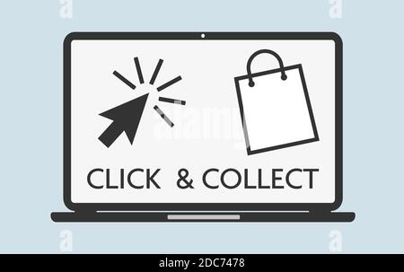 click and collect concept vector illustration, buy online and pick up in local store Stock Vector