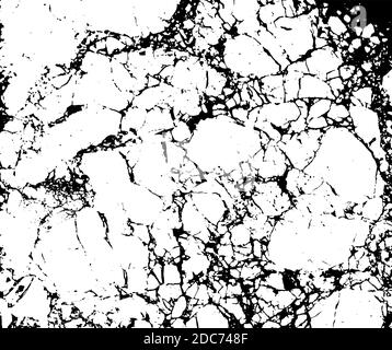 Black and white marble cracks simple texture. Vector illustration. Stock Vector