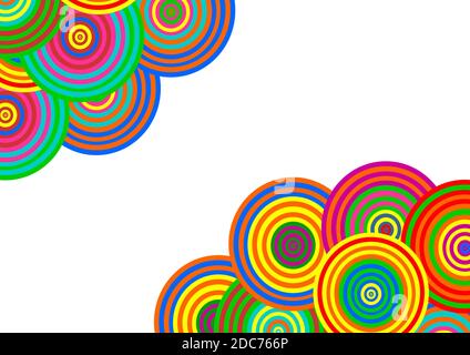 Beautifull frame background made of fun colorful circle shape pattern for decoration Stock Photo