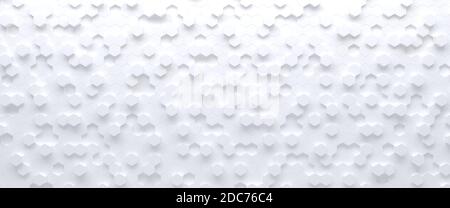 White hexagons abstract geometric background, 3d illustration Stock Photo