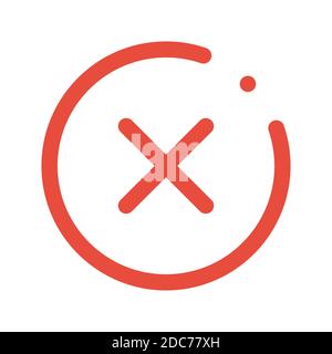 Red Cross mark vector icon. wrong symbol. declined sign isolated on white background Stock Vector