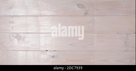 wooden boards white varnished as panorama background with copy space Stock Photo