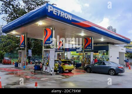 People seen at Petron oil and gas station in Kuala Lumpur Stock Photo ...